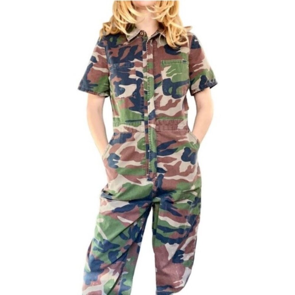 BDG Urban Outfitters Flight jumpsuit xs camo ankle 25”
